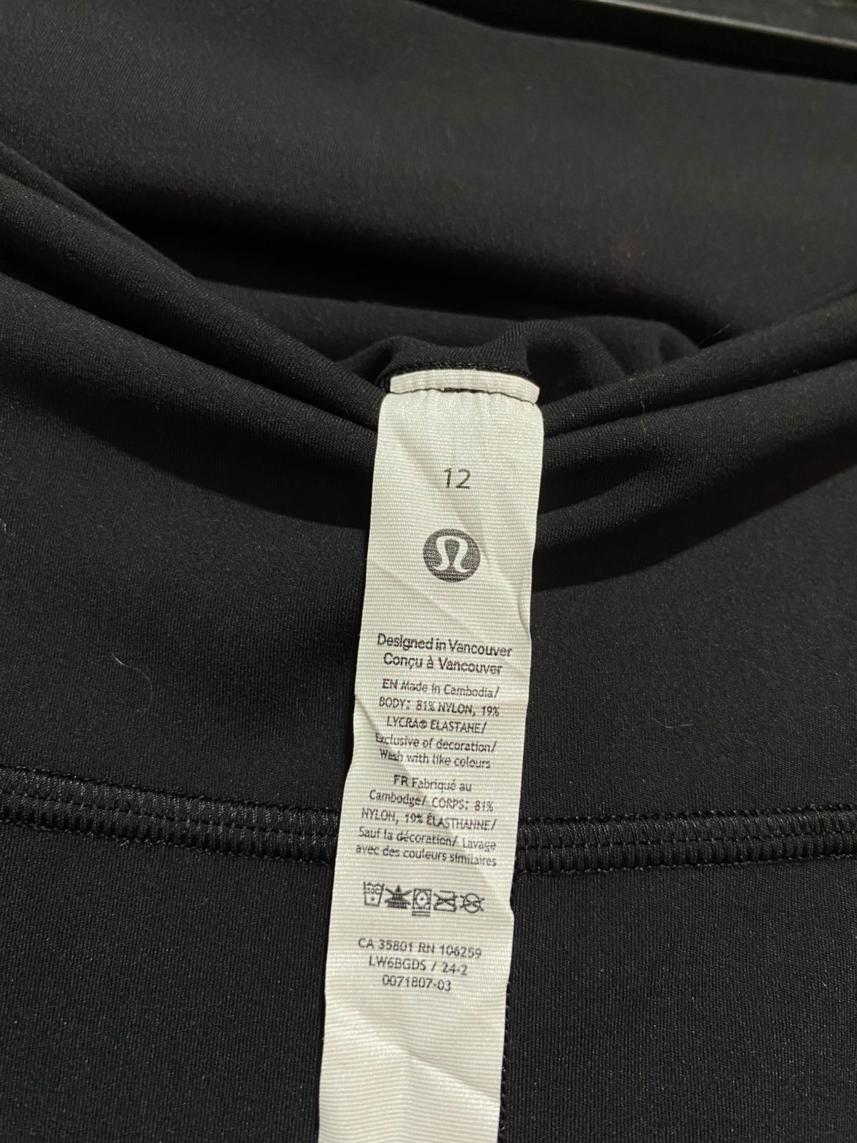 LULULEMON |L| WAIST 30| CLASSIC HIGH-RISE BLACK LEGGINGS