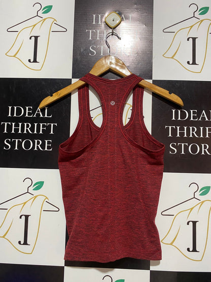LULULEMON |S| BUST 14| Women's Seamless Athletic Racerback Tank Top Red/Black Marled