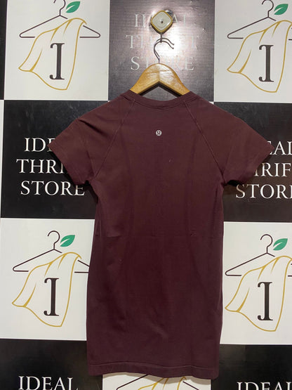 LULULEMON |S| BUST 15| Women's Seamless Short-Sleeve Athletic Training Top Deep Maroon