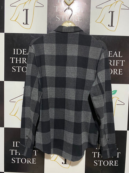 LULULEMON |L| BUST 20| Long-Sleeve Plaid Button-Down Shirt – Gray/Black Buffalo Check