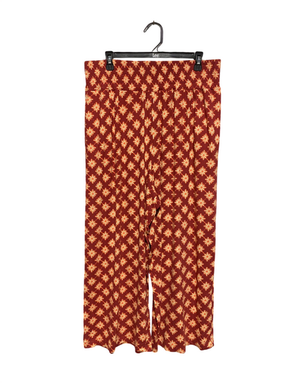 GEORGE |XL| WAIST 34| B3| WOMEN’S TERRACOTTA GEOMETRIC PRINT WIDE-LEG PANTS