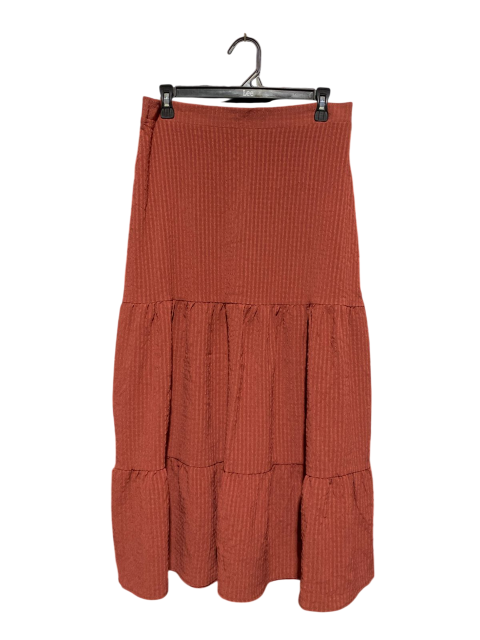 PRIMARK |M| WAIST 32| B3| WOMEN’S RUST-COLORED TIERED MIDI/MAXI SKIRT