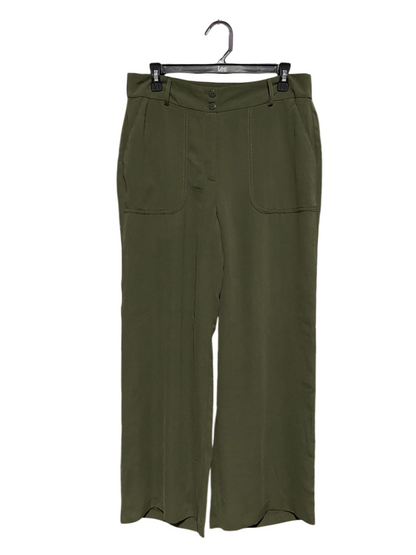 TAILORED |L| WAIST 32| B3| PREMIUM OLIVE GREEN WIDE-LEG UTILITY TROUSERS