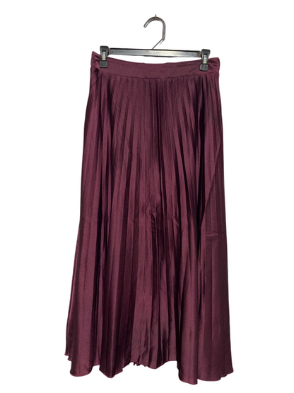 NEW LOOK |M| WAIST 28| B3| LUXURY BURGUNDY SATIN PLEATED MAXI SKIRT