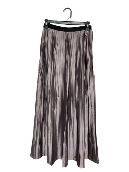 ANAYA |S| WAIST 26| B3| METALLIC SILVER ACCORDION PLEATED MAXI SKIRT