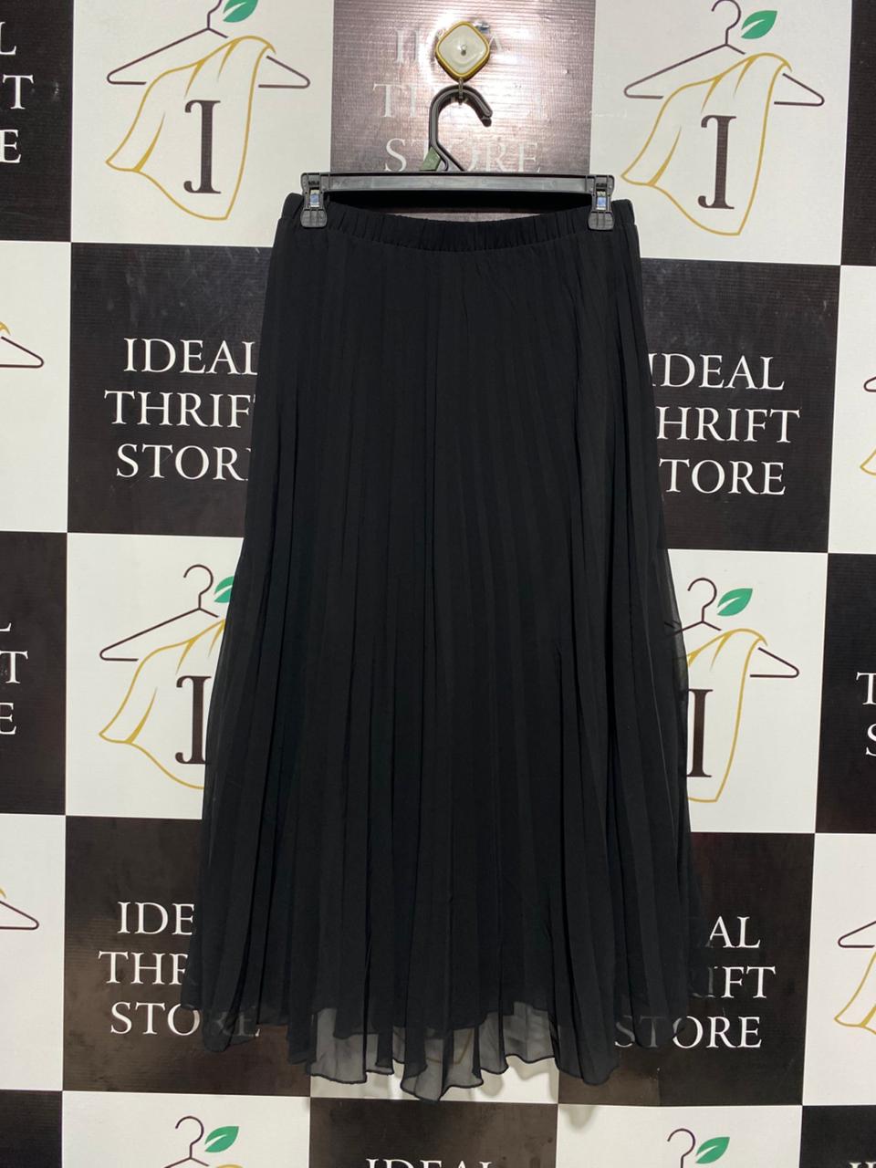 PRIMARK |M| WAIST 27| B3| ELEGANT BLACK PLEATED MAXI SKIRT