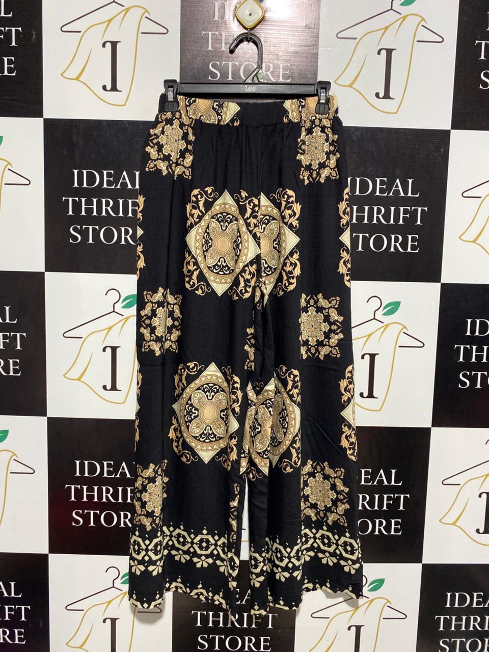 BOHEMIAN BAROQUE PRINT WIDE-LEG TROUSERS |XS| WAIST 24| B3|