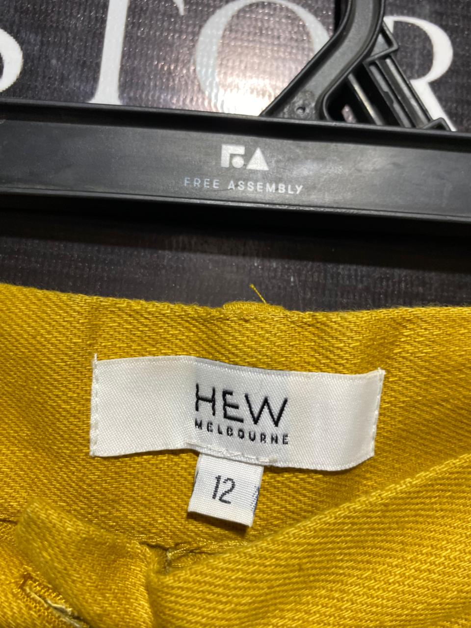 HEW |L| WAIST 30| B3| PREMIUM MUSTARD YELLOW WIDE-LEG LINEN TROUSERS