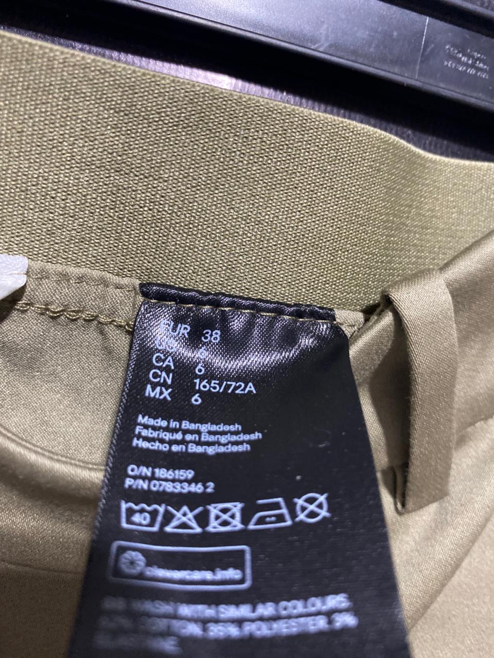 H&M |M| WAIST 28| B3| PREMIUM OLIVE GREEN SLIM-FIT CHINO TROUSERS
