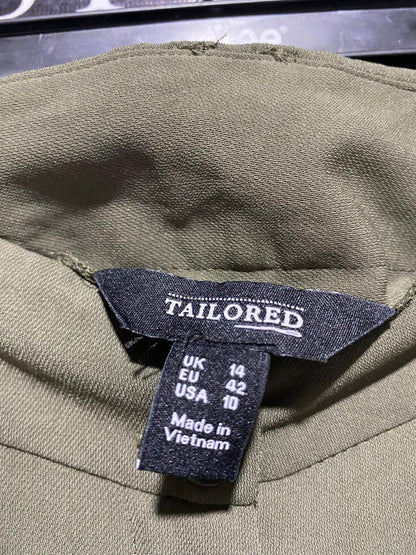 TAILORED |L| WAIST 32| B3| PREMIUM OLIVE GREEN WIDE-LEG UTILITY TROUSERS