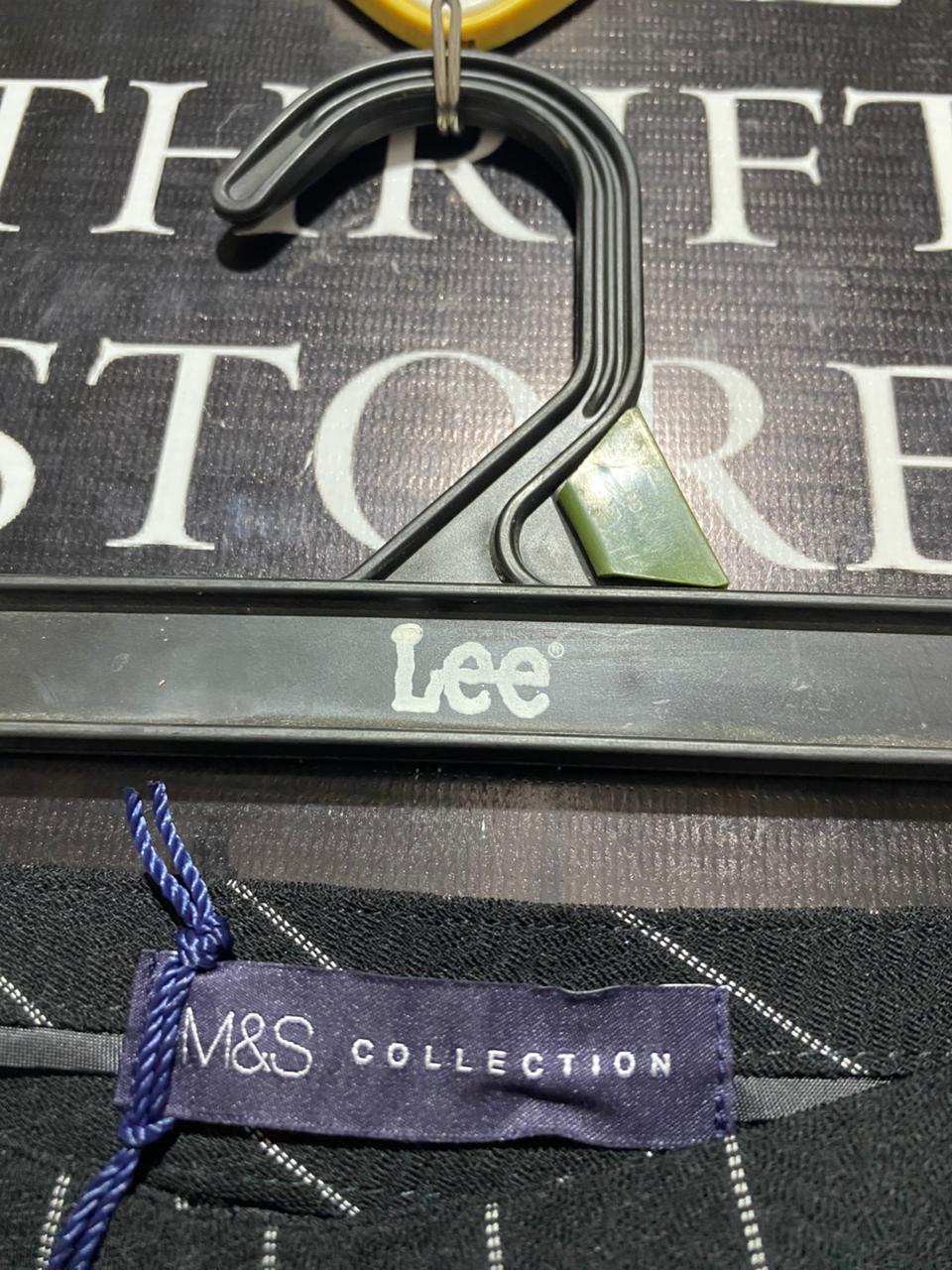 M&S |L| WAIST 30| B3| COLLECTION PINSTRIPE MAXI SKIRT WITH SIDE SLIT
