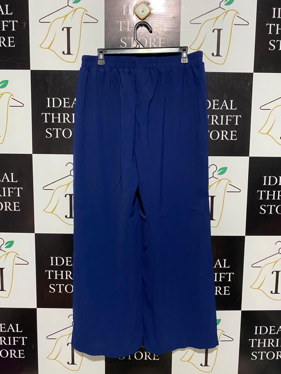 WOMEN’S ROYAL BLUE WIDE-LEG PALAZZO PANTS |XL| WAIST 32| B3|