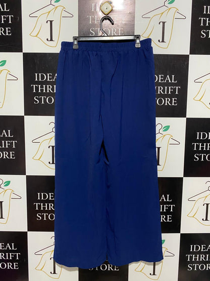 WOMEN’S ROYAL BLUE WIDE-LEG PALAZZO PANTS |XL| WAIST 32| B3|