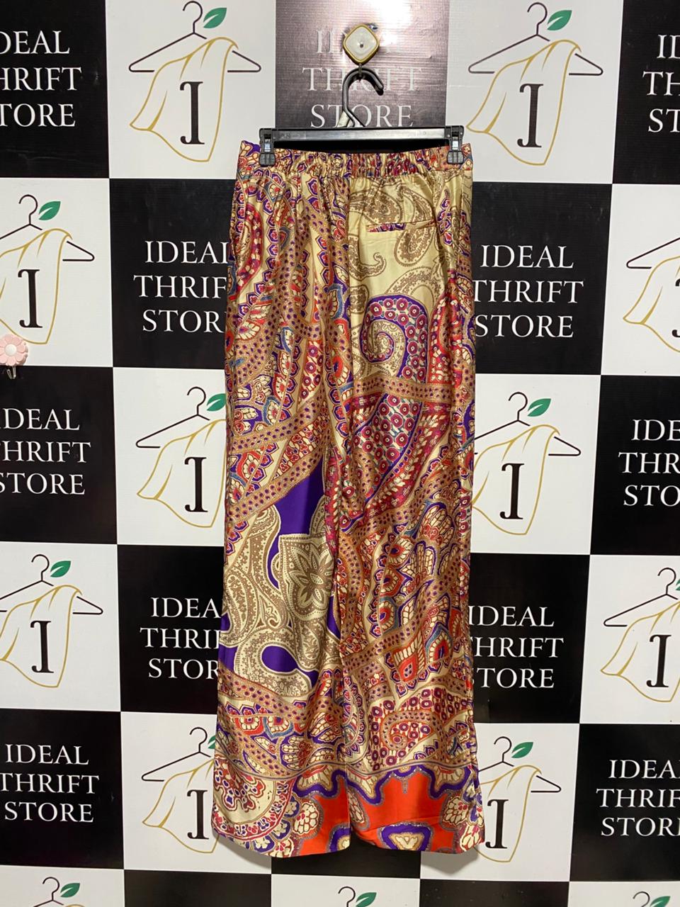 ZARA |M| WAIST 28| B3| B6| BOLD MULTICOLORED VERTICAL STRIPE WIDE-LEG PANTS