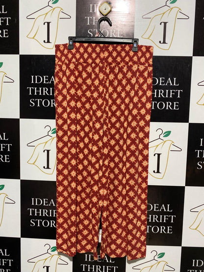GEORGE |XL| WAIST 34| B3| WOMEN’S TERRACOTTA GEOMETRIC PRINT WIDE-LEG PANTS