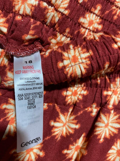 GEORGE |XL| WAIST 34| B3| WOMEN’S TERRACOTTA GEOMETRIC PRINT WIDE-LEG PANTS