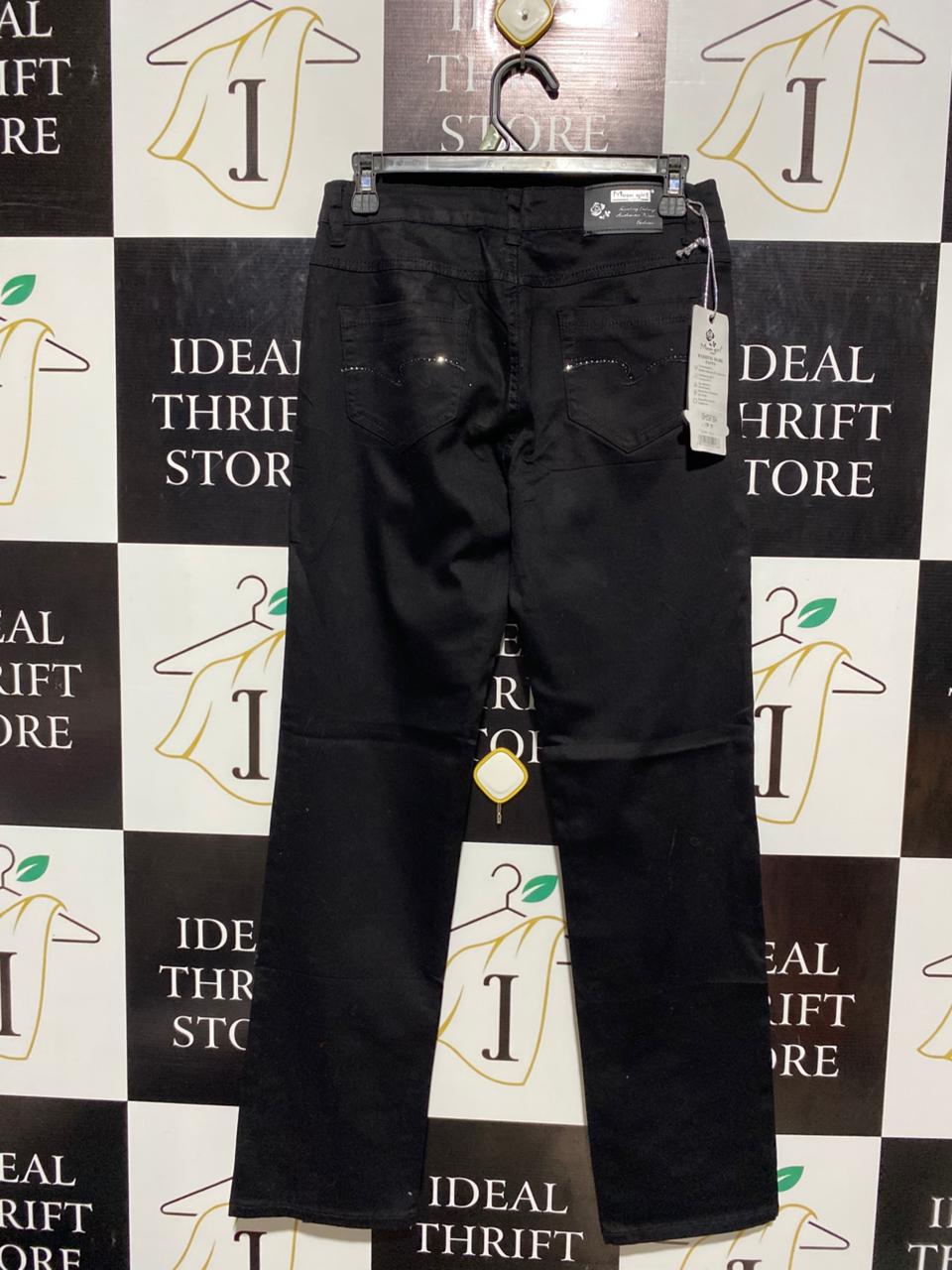 MOON GIRL |M| WAIST 28| B3| Women's Moon Girl Classic Black Straight-Leg Denim Jeans