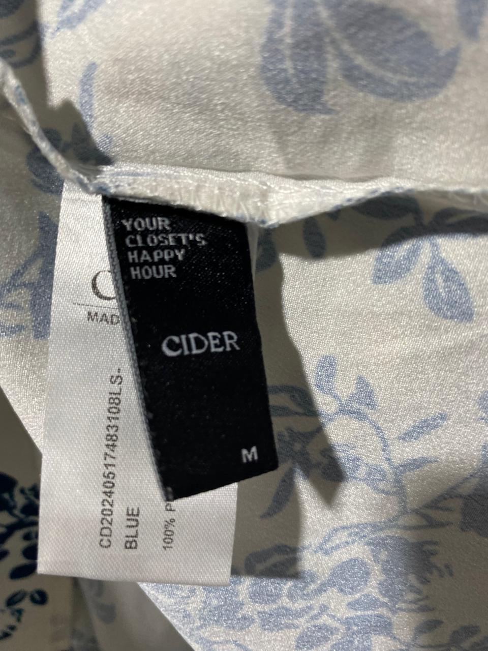CIDER |M| WAIST 28| B3| WOMEN'S ELEGANT BLUE AND WHITE FLORAL PRINT TIERED MAXI SKIRT