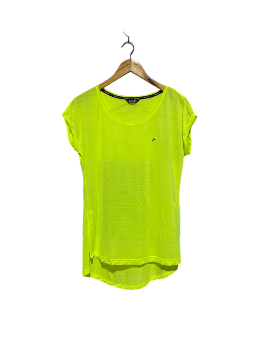 F&F |M| BUST FREE | B4| NEON LIME YELLOW HIGH-LOW ACTIVEWEAR TEE WITH CAP SLEEVES