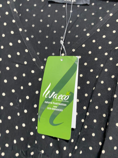 GEORGE |M| BUST 19| B4| BLACK & WHITE POLKA DOT V-NECK MINI DRESS WITH TIE DETAIL