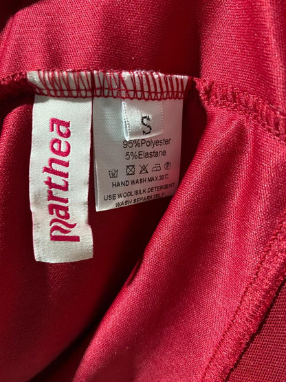 MARTHEA |S| BUST 18| B4| RED GLITTER MESH RUCHED BODYCON MINI DRESS WITH FLARE SLEEVES