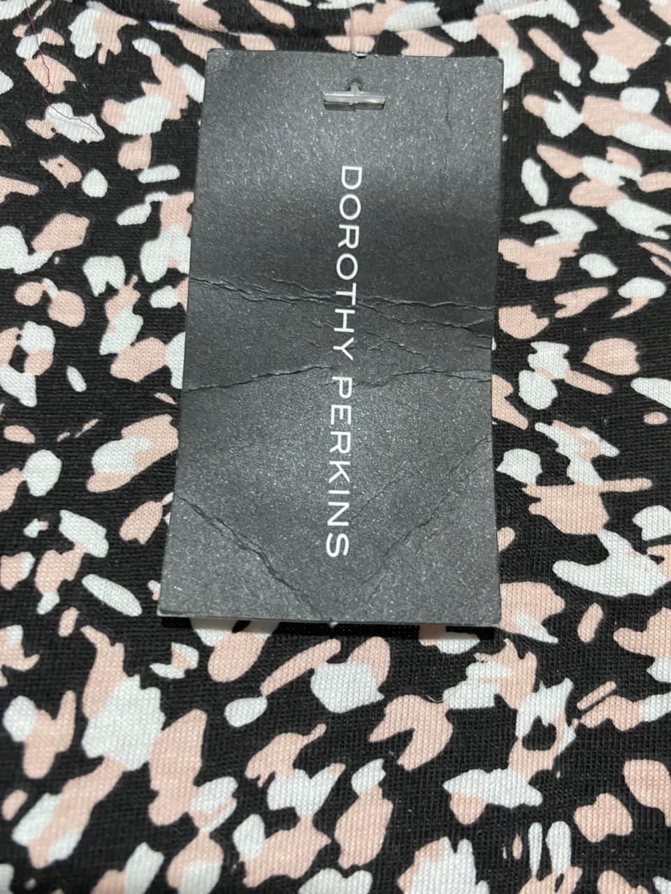 DOROTHY PERKINS |M| BUST 20| B4| MONOCHROME SPECKLE PRINT CAP SLEEVE BLOUSE