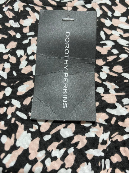 DOROTHY PERKINS |M| BUST 20| B4| MONOCHROME SPECKLE PRINT CAP SLEEVE BLOUSE