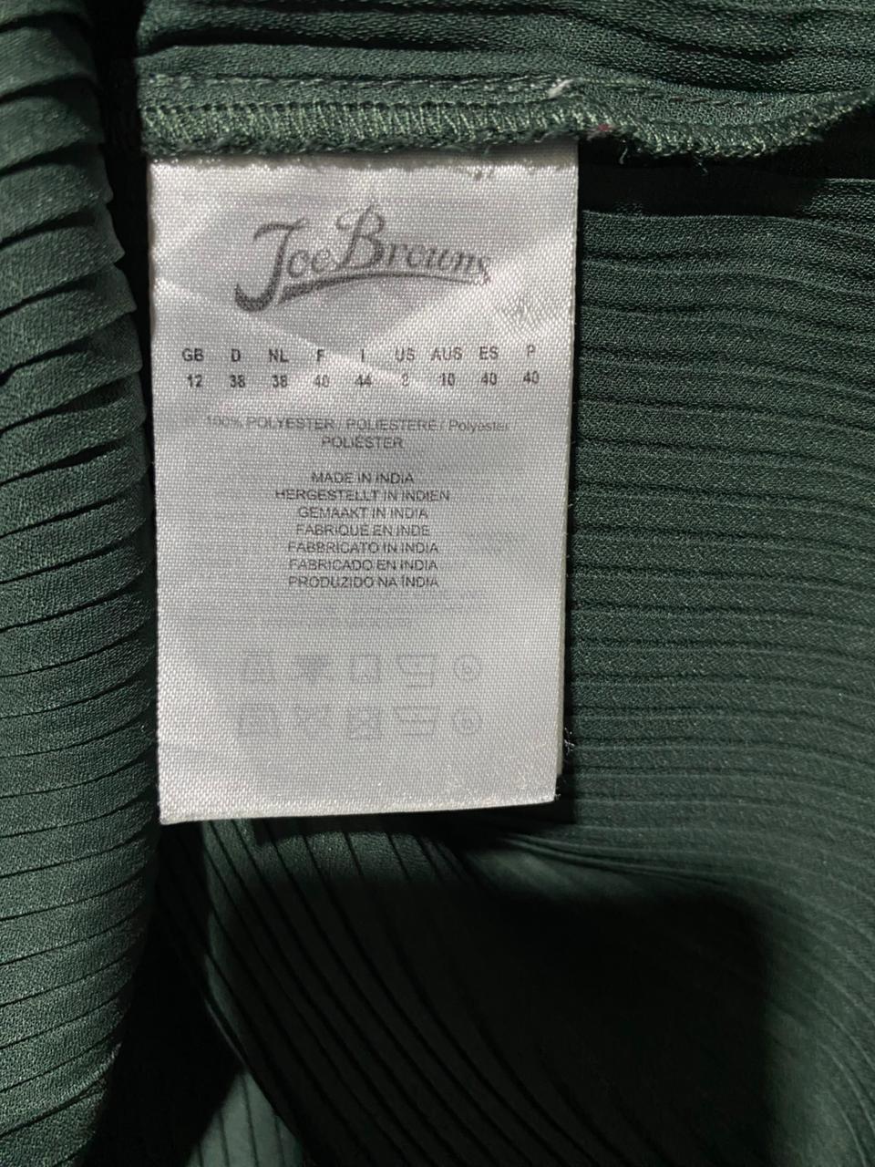 JOE BREUNS |L| BUST 19| B4| ELEGANT FOREST GREEN PEPLUM BLOUSE WITH LACE OVERLAY AND PLEATED HEM