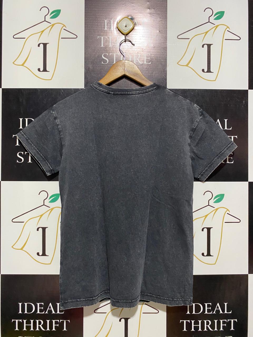 F&F |M| BUST 28 |B4| CHARCOAL WASH VINTAGE STYLE GRAPHIC T-SHIRT