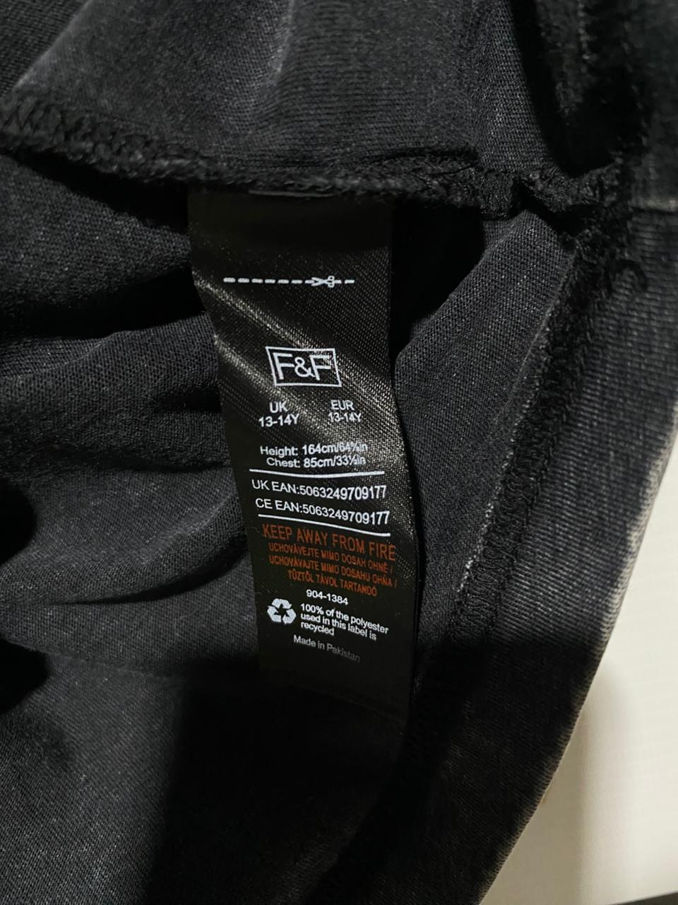 F&F |M| BUST 28 |B4| CHARCOAL WASH VINTAGE STYLE GRAPHIC T-SHIRT