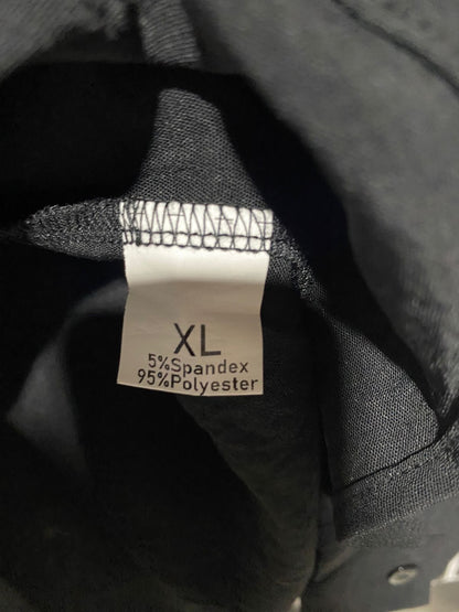 |XL| BUST 23| B4| ESSENTIAL BLACK LONG-SLEEVE BUTTON-DOWN BLOUSE WITH TEXTURED FINISH