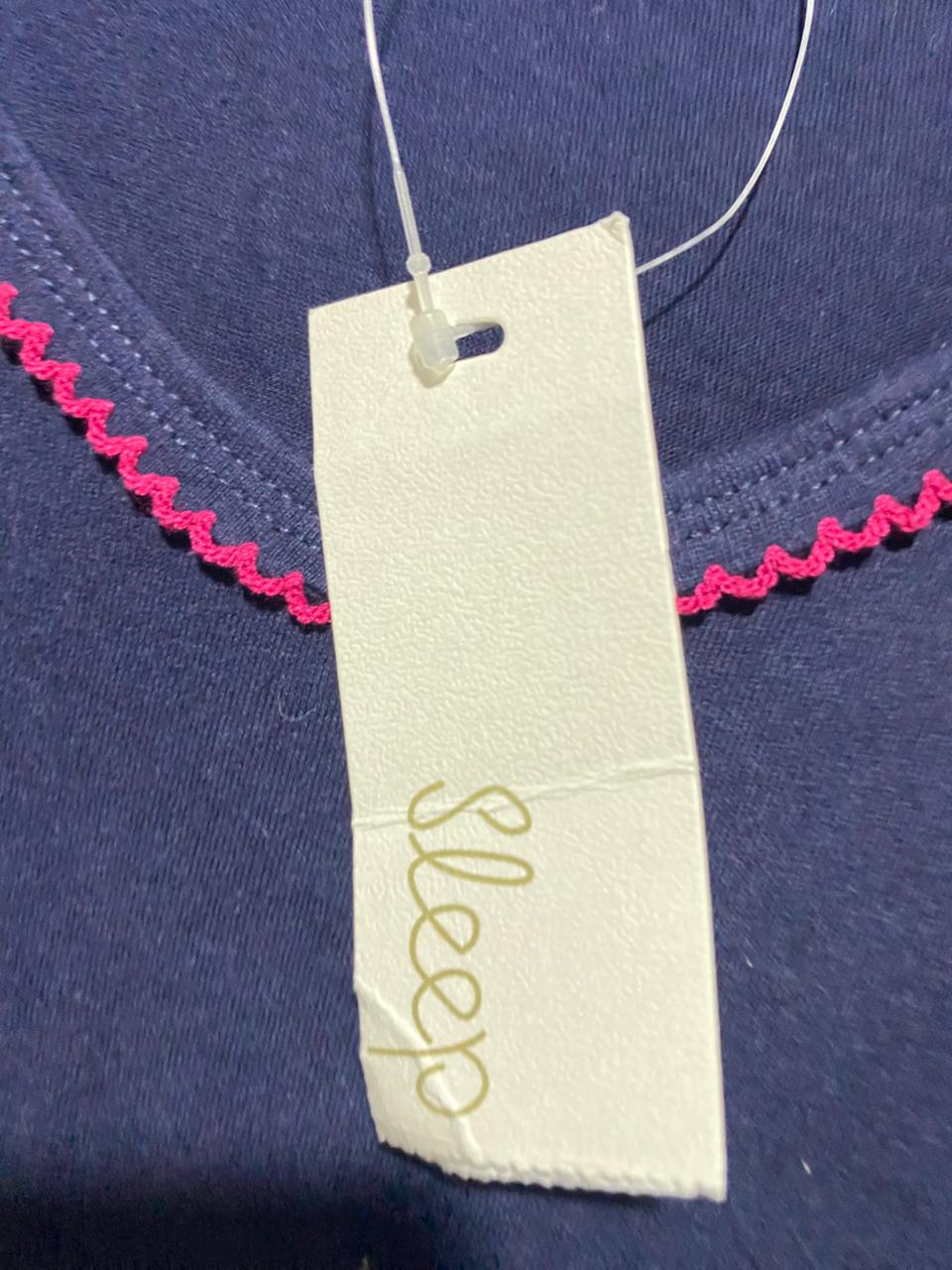 SLEEP |XXL| BUST 33| B4| NAVY BLUE OVERSIZED SLEEP DRESS WITH HEART SCRIPT GRAPHIC