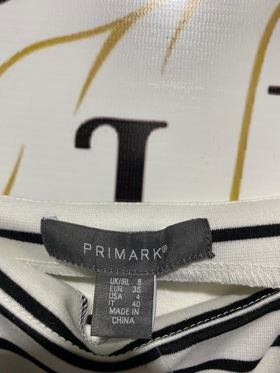PRIMARK |S| BUST 14| B4| BLACK AND WHITE STRIPED BODYCON MIDI DRESS