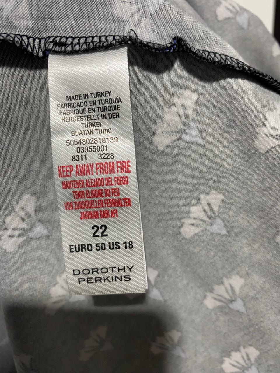 DOROTHY PERKINS |XXL| BUST 24| B4| NAVY BLUE FLORAL MINI DRESS WITH CROCHET LACE YOKE