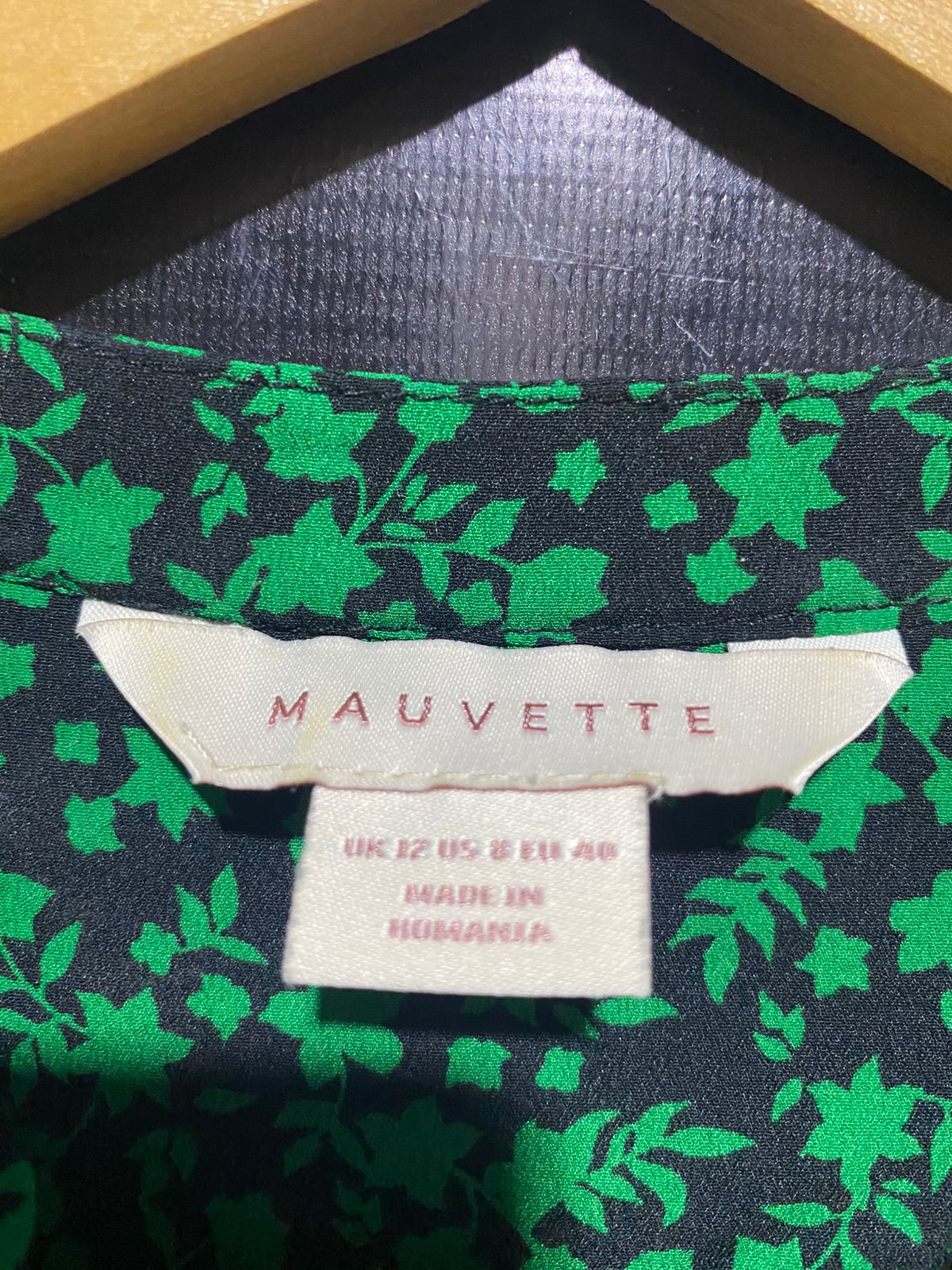 MAUVETTE |XL| BUST 21| B4| DARK GREEN AND BLACK HEART PRINT MIDI DRESS
