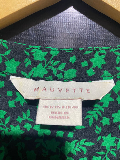 MAUVETTE |XL| BUST 21| B4| DARK GREEN AND BLACK HEART PRINT MIDI DRESS