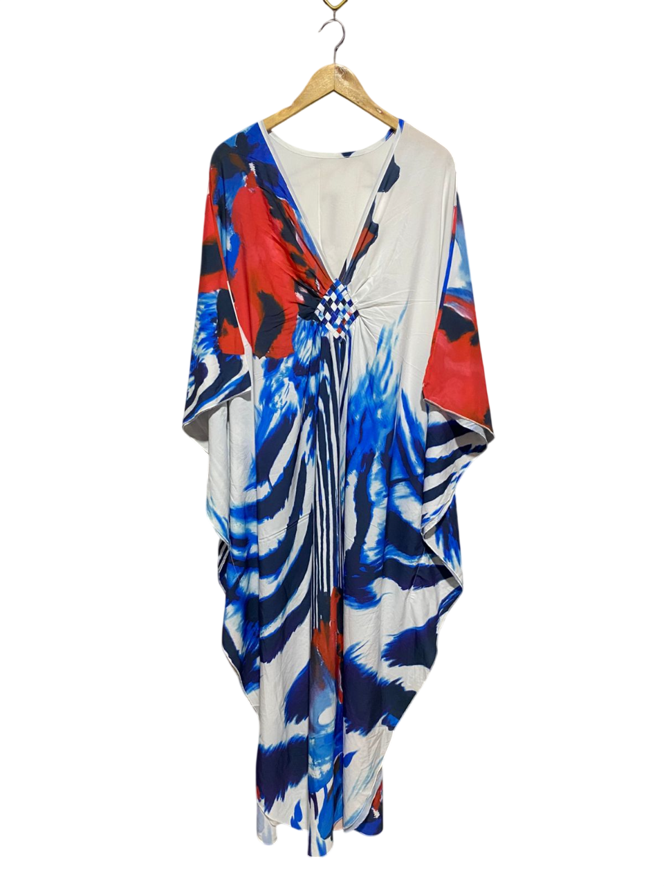 |L| BUST FREE | B4| VIBRANT ABSTRACT MULTICOLOR KAFTAN MAXI DRESS