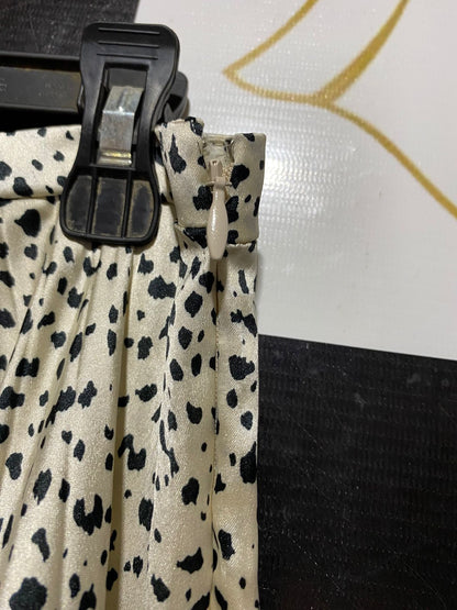 ASOS |M| WAIST 29| B5| STYLISH PLEATED POLKA DOT MIDI SKIRT CREAM AND BLACK