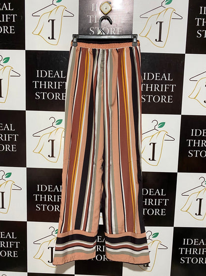 PRIMARK |S| WAIST 26| B5| CHIC MULTICOLOR STRIPED WIDE LEG CULOTTE PANTS