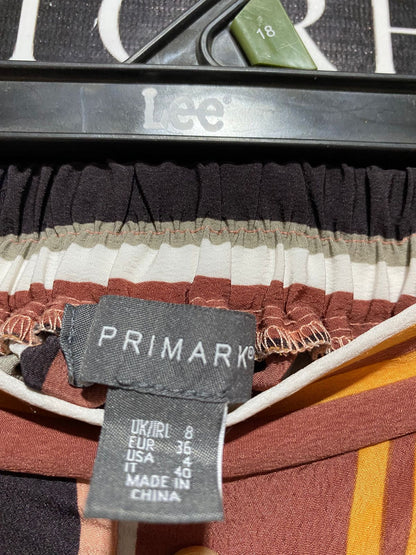 PRIMARK |S| WAIST 26| B5| CHIC MULTICOLOR STRIPED WIDE LEG CULOTTE PANTS