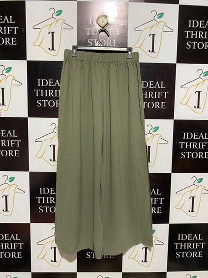 SHEIN |L| WAIST 29| B5| CHIC OLIVE GREEN WIDE LEG PALAZZO PANTS