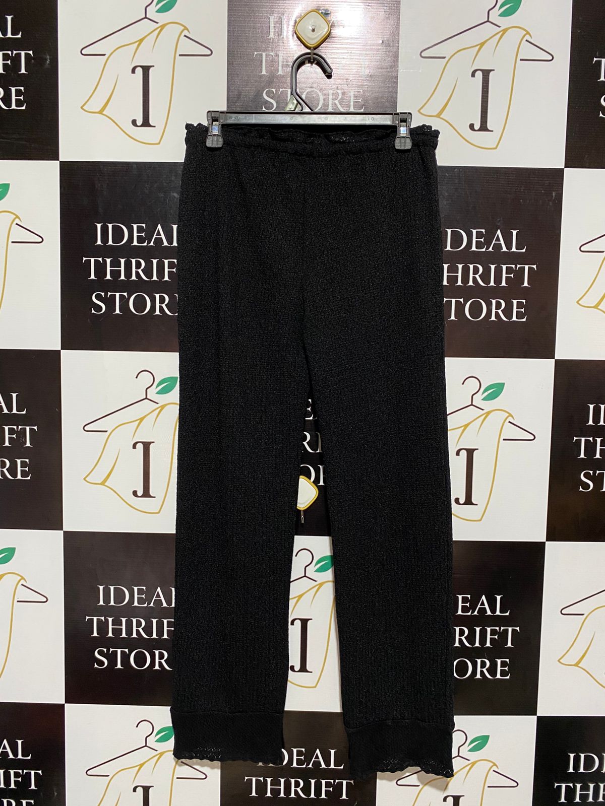 ZARA |L| WAIST 30| B5| KNIT BLACK TEXTURED LOUNGE PANTS NEW WITH TAGS