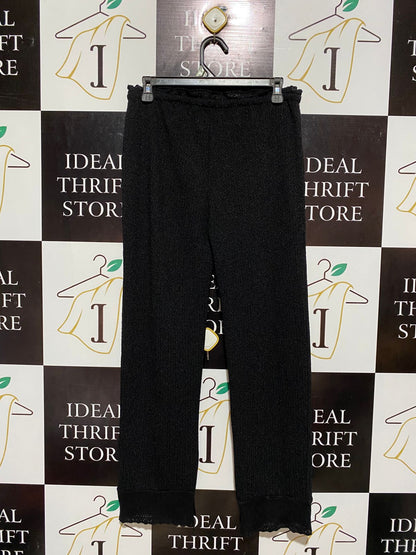 ZARA |L| WAIST 30| B5| KNIT BLACK TEXTURED LOUNGE PANTS NEW WITH TAGS