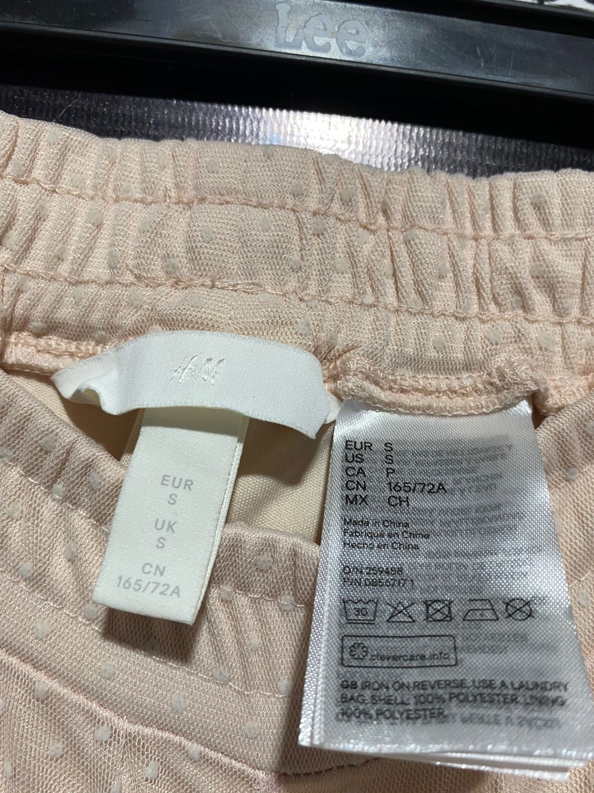 H&M |S| WAIST 27| B4| STUNNING PEACH TULLE POLKA DOT MAXI SKIRT WITH OVERLAY