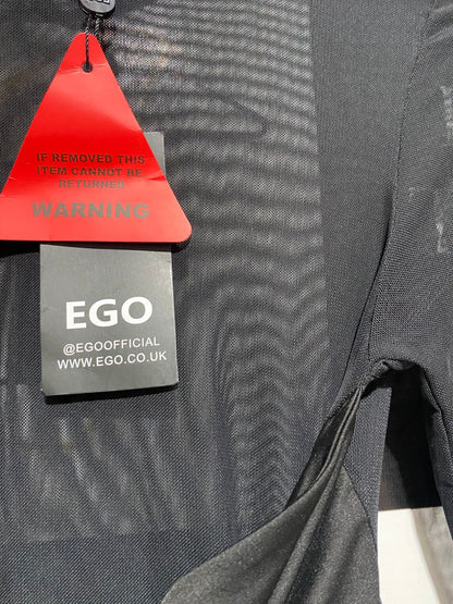 EGO |XS| BUST 13| B4| BLACK MESH LONG SLEEVE CUT-OUT MINI DRESS