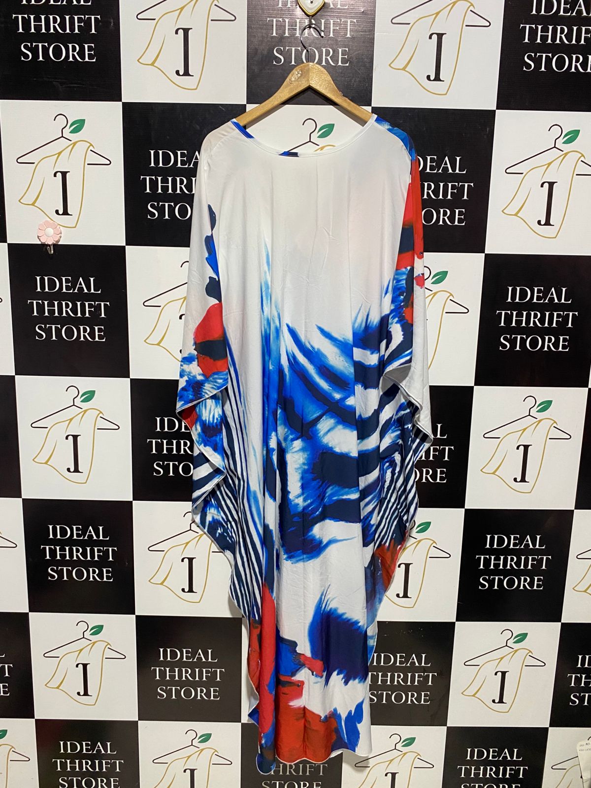 |L| BUST FREE | B4| VIBRANT ABSTRACT MULTICOLOR KAFTAN MAXI DRESS