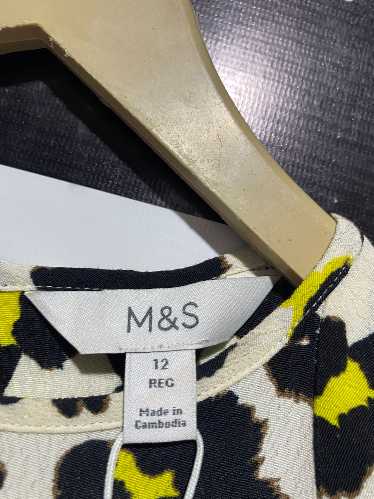 M&S |M| BUST 18| B4| YELLOW AND BLACK LEOPARD PRINT MIDI DRESS