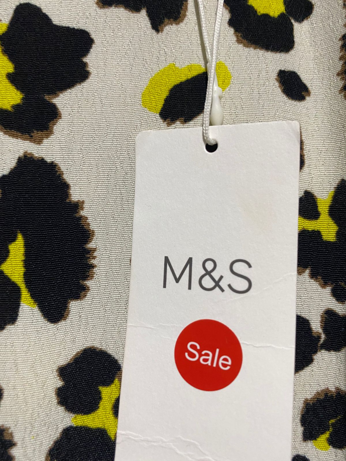 M&S |M| BUST 18| B4| YELLOW AND BLACK LEOPARD PRINT MIDI DRESS