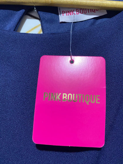PINK BOUTIQUE |M| BUST FREE| B4| ELEGANT NAVY BLUE CULOTTE JUMPSUIT WITH FLUTTER SLEEVES