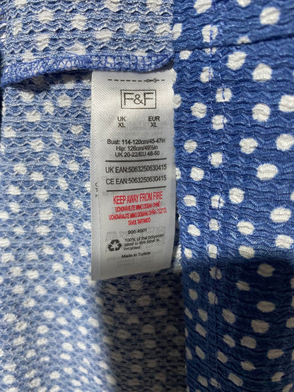 F&F |XL|  BUST 22| B4| BLUE POLKA DOT TIERED MIDI DRESS